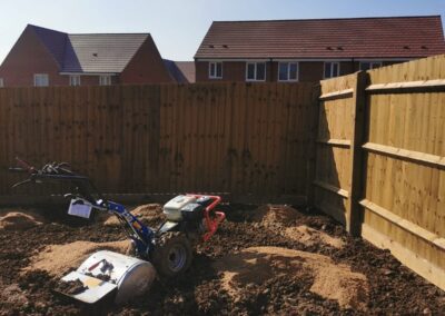 rotovating and levelling new lawn