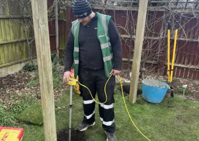 smart level used to find depth of hole